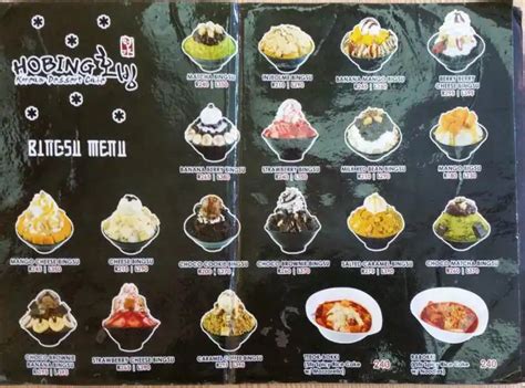 hobing bingsu menu|Hobing Korean Dessert Cafe .